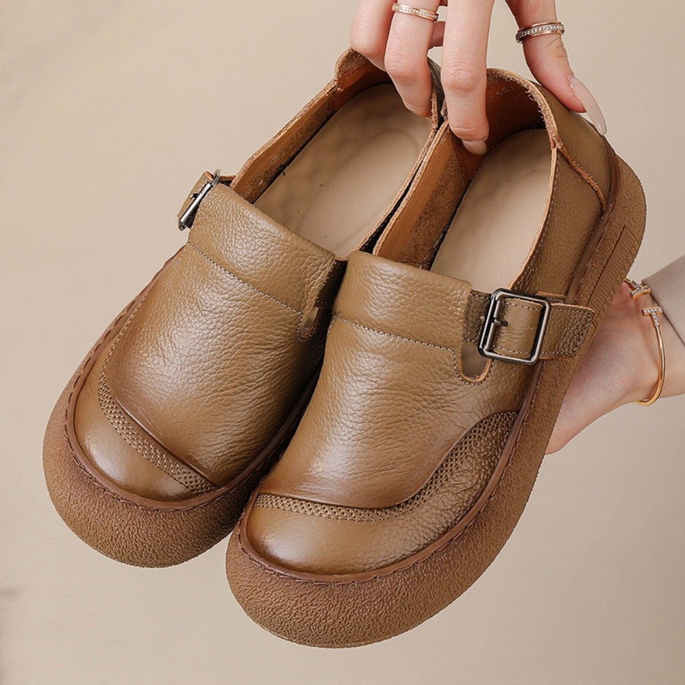 Leather Classic Strap - Повседневная одинарная обувь для женщин, весна-осень,