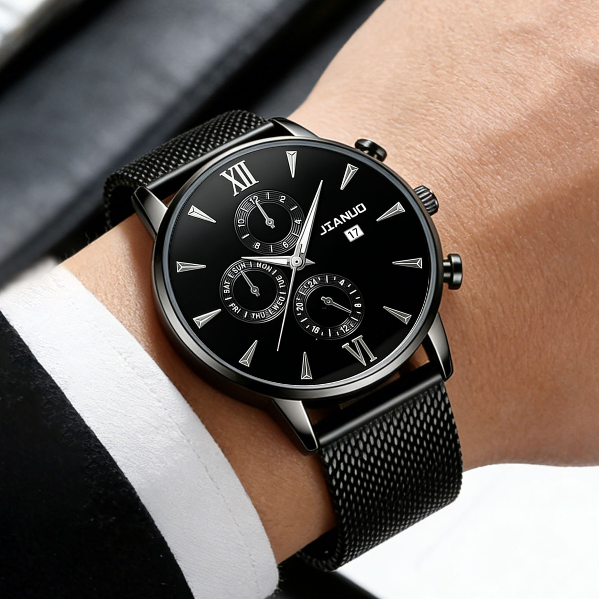 Модные повседневные мужские ча – обзор и цена Stainless Mesh Band