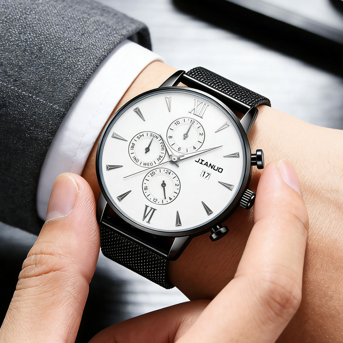 Модные повседневные мужские ча – обзор и цена Stainless Mesh Band