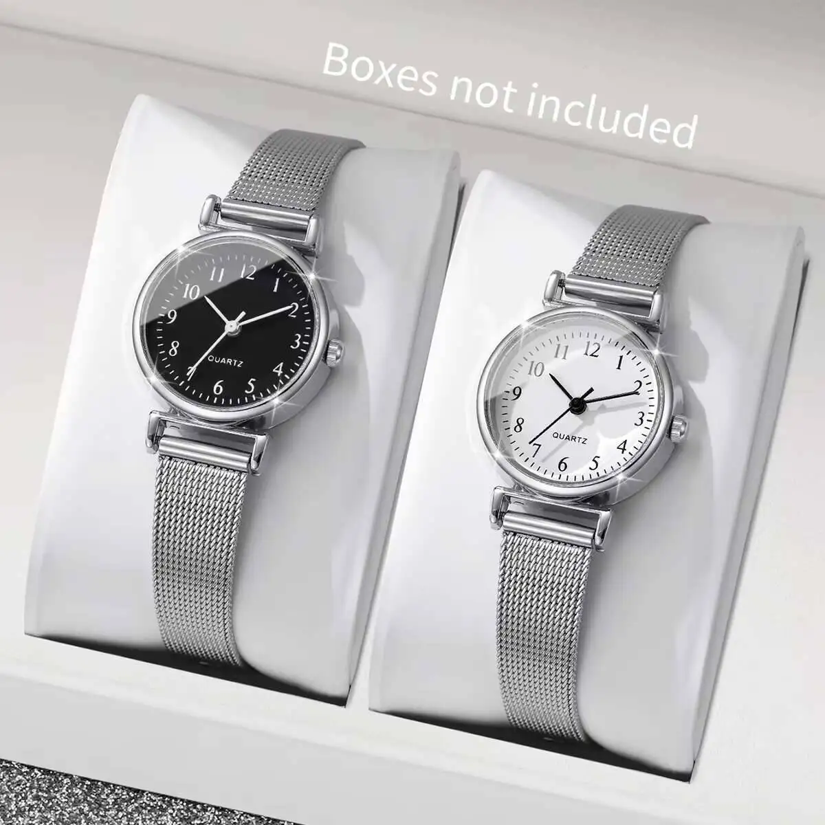 1/2 шт. Модные женские часы с  – обзор и цена Stainless Mesh Band