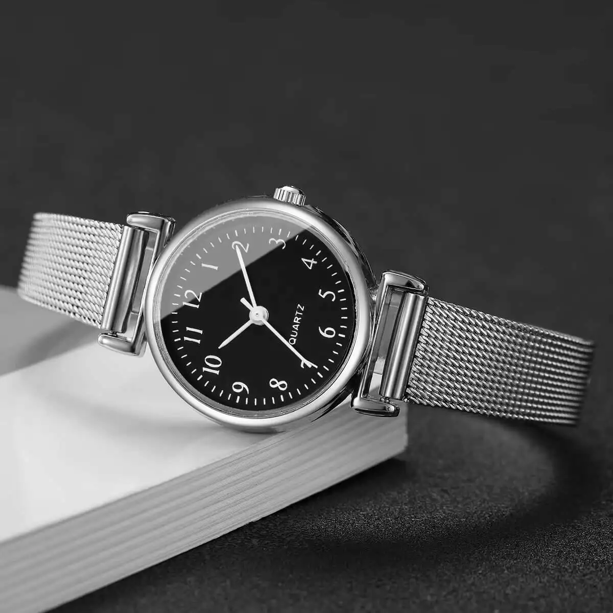 1/2 шт. Модные женские часы с  – обзор и цена Stainless Mesh Band