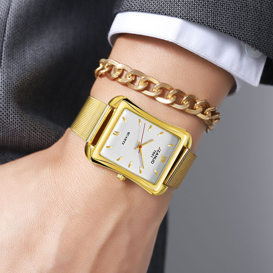 Мужские кварцевые часы с квадр – обзор и цена Stainless Mesh Band