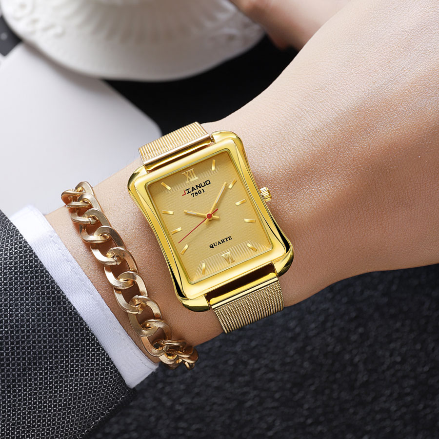 Мужские кварцевые часы с квадр – обзор и цена Stainless Mesh Band