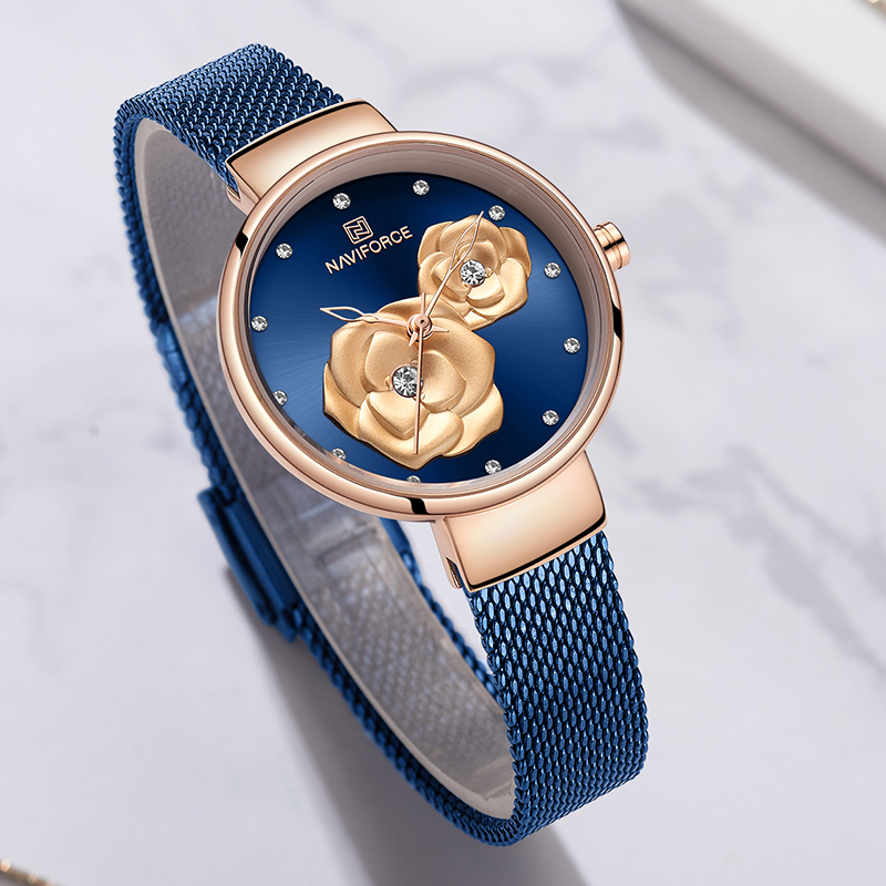 NAVIFORCE Роскошный женский ко – обзор и цена Stainless Mesh Band